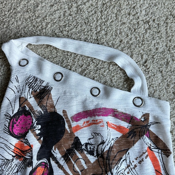 Abstract Art Mesh Halter Top - Picture 3 of 5